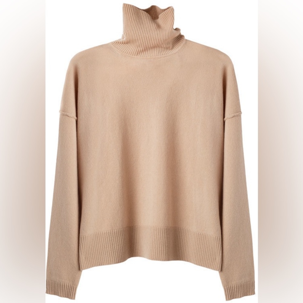 Cuyana Wool Cashmere Turtleneck Sweater Tan XL – Made in Italy